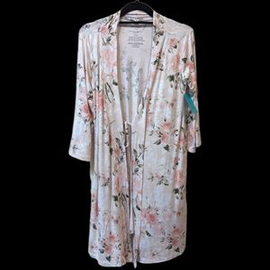 Posh Peanut Women's "Vintage Pink Rose" Maternity Robe in Papook Bamboo (S)